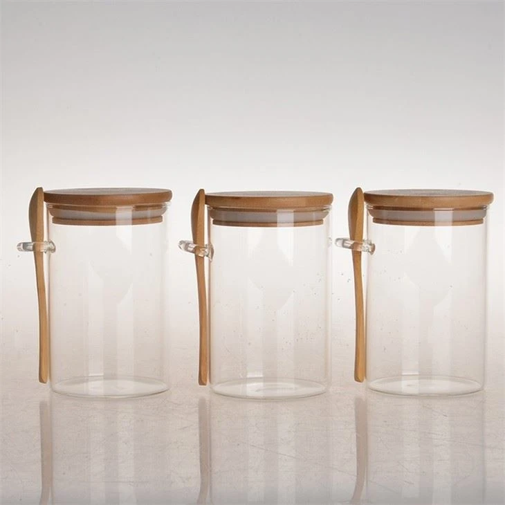 Glass Containers With Bamboo Airtight Lid