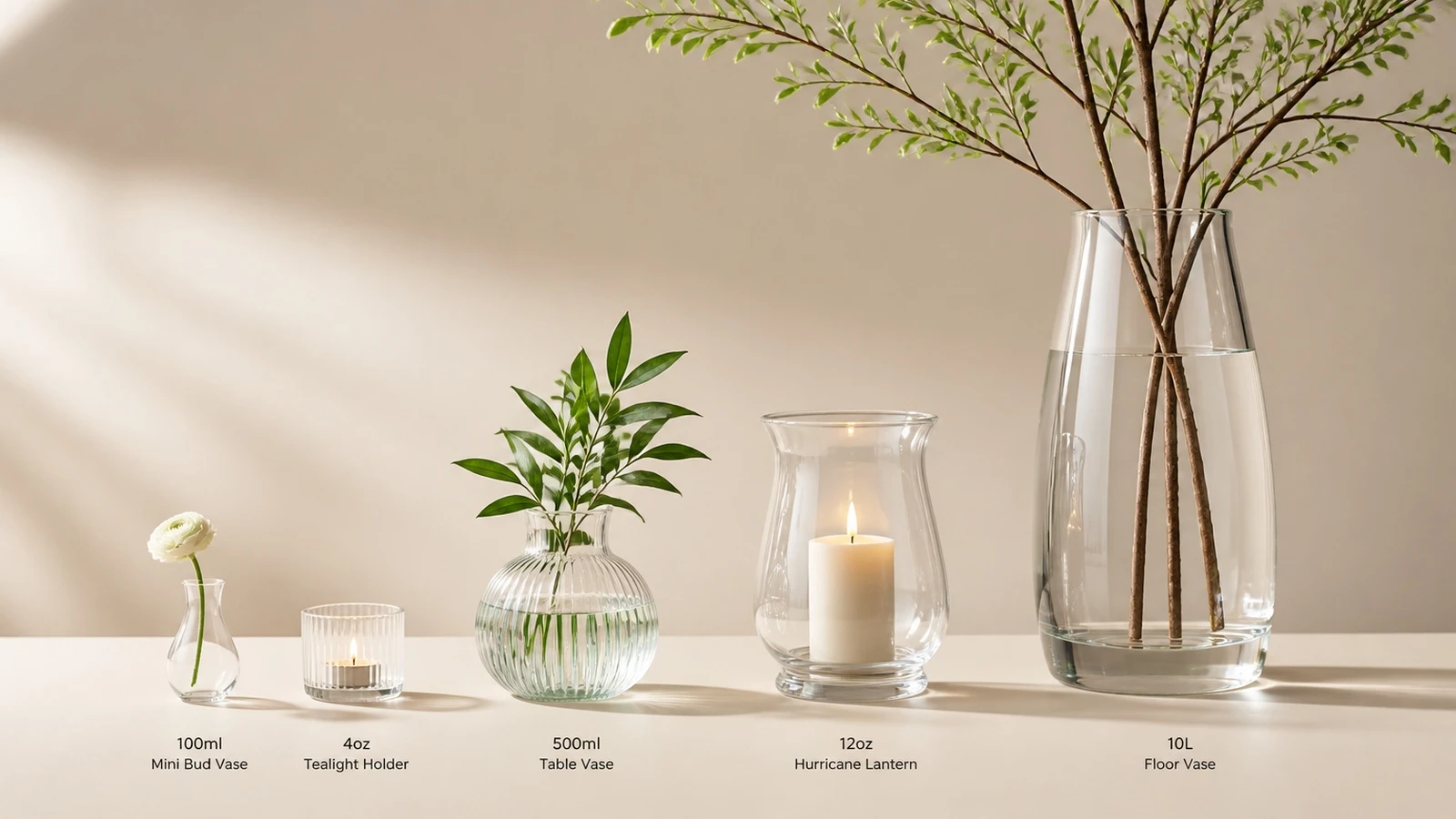 Custom vases and decor capacity and size options Custom vases and decor capacity and size options